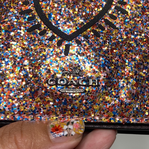 Coach x Keith Haring Hayden Foldover Glitter Crossbody Clutch Walle… - Picture 3 of 17
